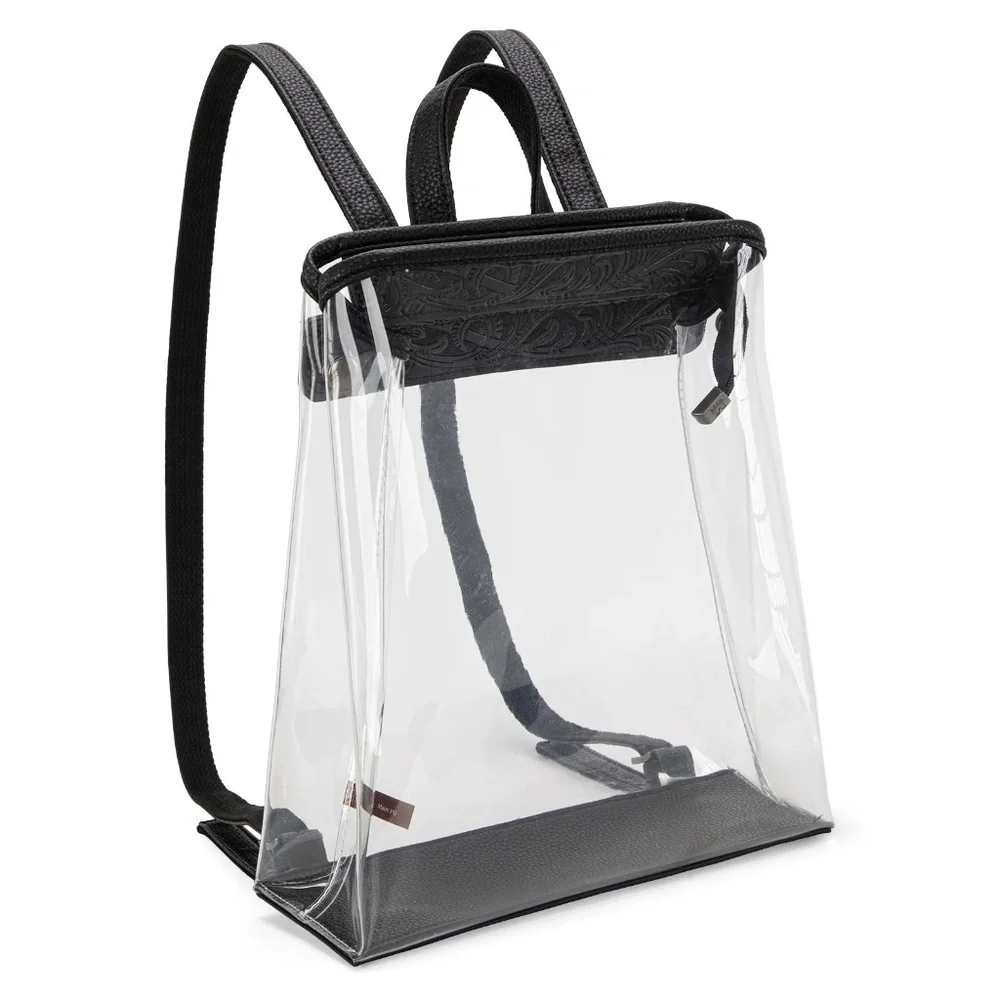 Montana West Western Clear Backpack- Black